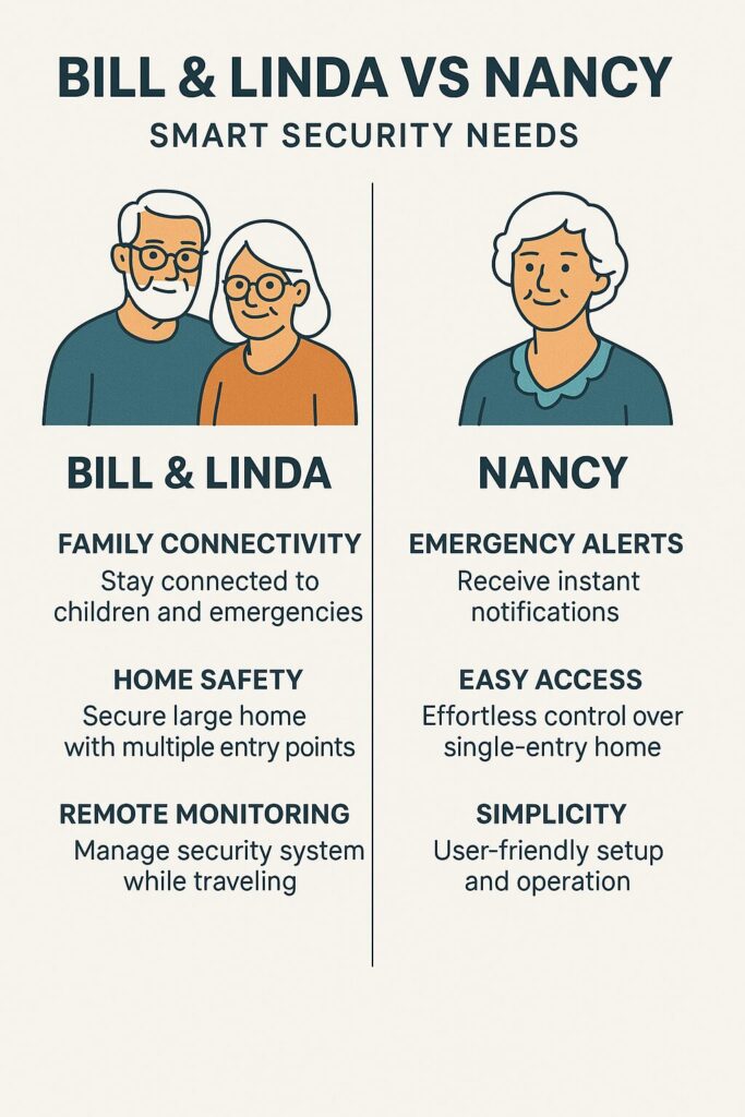 Comparing smart security needs of tech-savvy seniors vs independent retirees