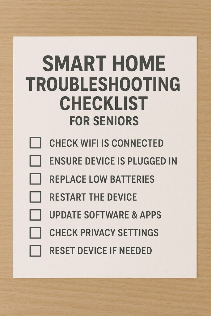 Senior-friendly smart home setup checklist