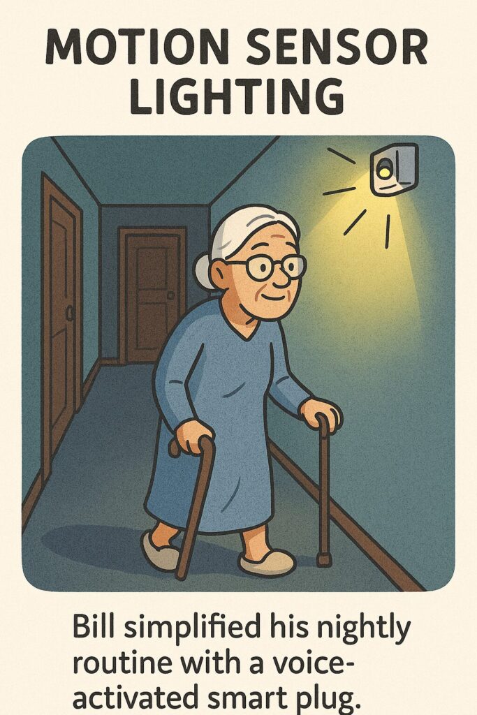 Motion sensor lighting hallway for night use