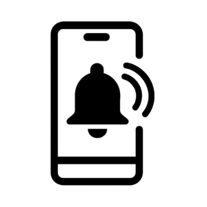 Phone with notification bell icon, representing reminders