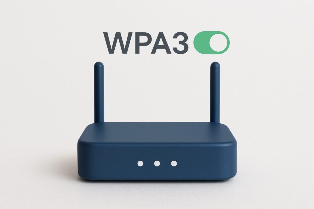 Wi-Fi router with WPA3 toggle enabled for stronger home network security
